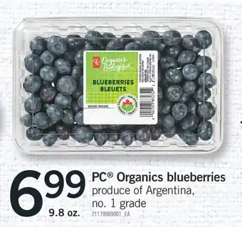 Fortinos PC ORGANICS BLUEBERRIES, 9.8 oz offer