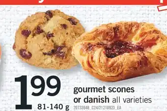 Fortinos GOURMET SCONES OR DANISH, 81-140 g offer