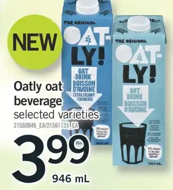Fortinos OATLY OAT BEVERAGE, 946 mL offer