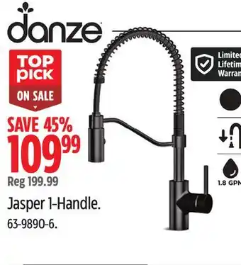 Canadian Tire DANZE Jasper 1-Handle Kitchen Faucets offer