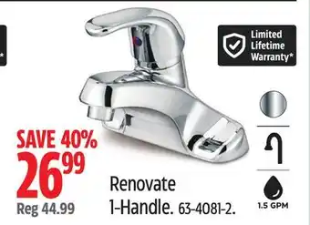 Canadian Tire Danze Renovate 1-Handle Bathroom Faucets offer