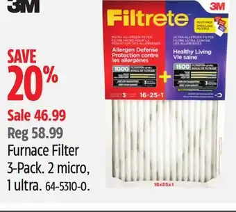 Canadian Tire 3M Furnace Filter 3-Pack offer