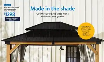 Walmart Hometrends 11'x 12.5 Hardtop Gazebo offer