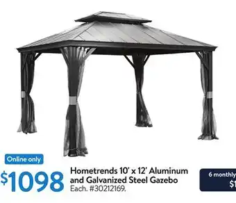 Walmart Hometrends 10' x 12' Aluminum and Galvanized Steel Gazebo offer