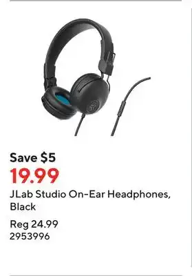 Staples JLab Studio On-Ear Headphones, Black offer