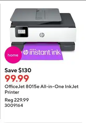 Staples OfficeJet 8015e All-in-One InkJet Printer offer