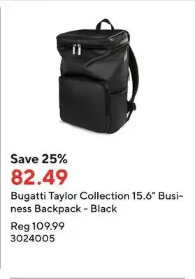 Staples Bugatti Taylor Collection 15.6 Business Backpack - Black offer