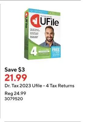 Staples Dr. Tax 2023 Ufile - 4 Tax Returns offer