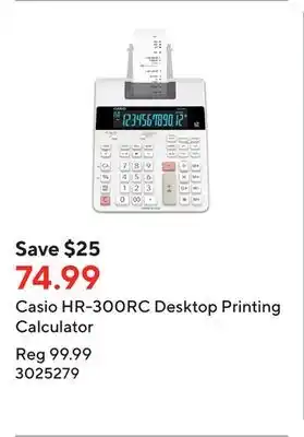Staples Casio HR-300RC Desktop Printing Calculator offer