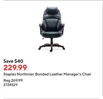 Staples Staples Northman Bonded Leather Manager's Chair offer