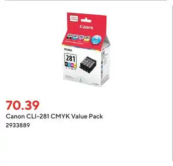 Staples Canon CLI-281 CMYK Value Pack offer