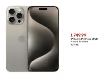 Staples iPhone 15 Pro Max 256GB - Natural Titanium offer