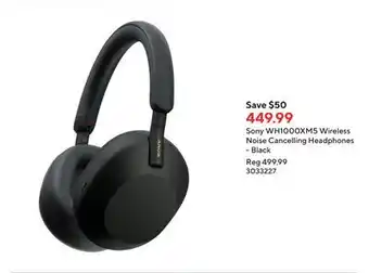 Staples Sony WH1000XM5 Wireless Noise Cancelling Headphones - Black offer