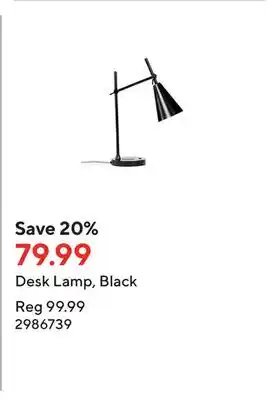 Staples Desk Lamp, Black offer