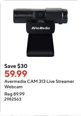 Staples Avermedia CAM 313 Live Streamer Webcam offer