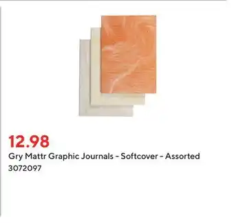 Staples Gry Mattr Graphic Journals - Softcover - Assorted offer