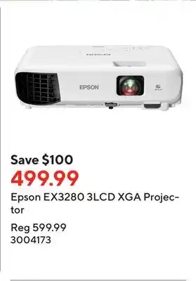 Staples Epson EX3280 3LCD XGA Projector offer