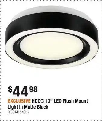 Home Depot EXCLUSIVE HDC 13 LED Flush Mount Light in Matte Black offer
