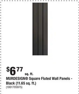 Home Depot MURDESIGN Square Fluted Wall Panels - Black (11.65 sq. ft.) offer