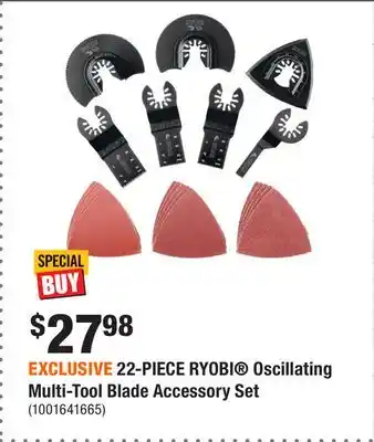 Home Depot EXCLUSIVE 22-PIECE RYOBI Oscillating Multi-Tool Blade Accessory Set offer