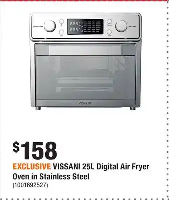 Home Depot EXCLUSIVE VISSANI 25L Digital Air Fryer Oven in Stainless Steel offer