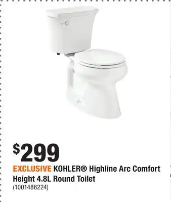 Home Depot EXCLUSIVE KOHLER Highline Arc Comfort Height 4.8L Round Toilet offer