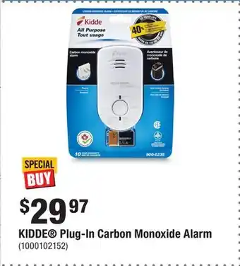 Home Depot KIDDE Plug-In Carbon Monoxide Alarm offer