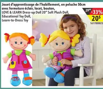 Sushi Shop LOVE & LEARN Dress-up Doll 20 Soft Plush Doll, Educational Toy Doll, Learn-to-Dress Toy offer