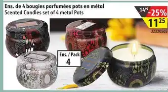 Sushi Shop Scented Candles set of 4 metal Pots offer