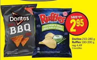 FreshCo Doritos 210-280 g Ruffles 180-200 g offer