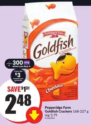 FreshCo Pepperidge Farm Goldfish Crackers 168-227g offer