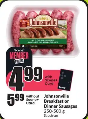 FreshCo Johnsonville Breakfast or Dinner Sausages 250-500g offer