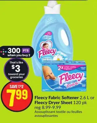 FreshCo Fleecy Fabric Softener 2.6 L Fleecy Dryer Sheet 120 pk offer