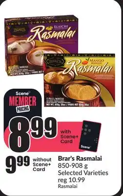 Chalo FreshCo Brar's Rasmalai 850-908 g Selected Varieties offer