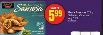 Chalo FreshCo Brar's Samosas 624 g Selected Varieties offer