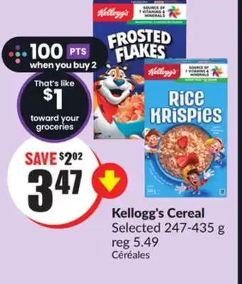 Chalo FreshCo Kellogg's Cereal Selected 247-435 g offer