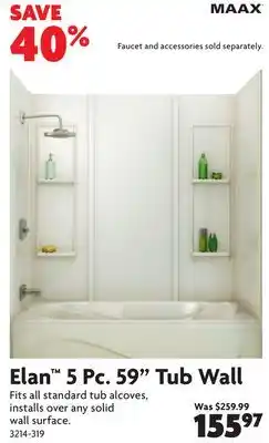 Home Hardware Elan 5 Pc. 59 Tub Wall offer