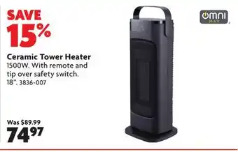 Home Hardware Ceramic Tower Heater offer