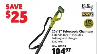 Home Hardware 20V 8 Telescopic Chainsaw offer