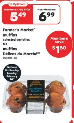 Valu-mart MUFFINS DÉLICES DU MARCHÉ, 6's offer