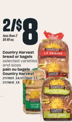 Valu-mart PAIN OU BAGELS COUNTRY HARVEST offer