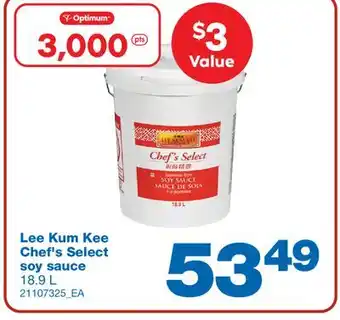 Wholesale Club LEE KUM KEE CHEF'S SELECT SOY SAUCE, 18.9 L offer