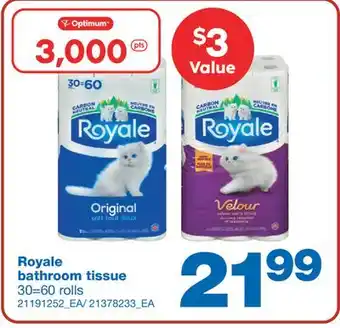 Wholesale Club BATHROOM TISSUE, 30=60 rolls offer