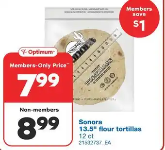 Wholesale Club SONORA 13.5 FLOUR TORTILLAS, 12 ct offer