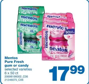 Wholesale Club MENTOS PURE FRESH GUM OR CANDY, 6 x 50 ct offer
