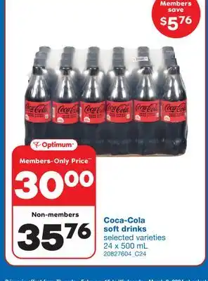 Wholesale Club SOFT DRINKS, 24 x 500 mL offer