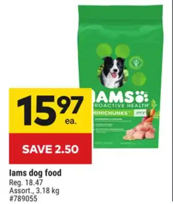 Giant Tiger Iams dog food offer