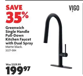Home Hardware Greenwich Single Handle Pull-Down Kitchen Faucet with Dual Spray offer
