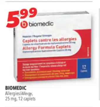 Familiprix BIOMEDIC Allergy, 25 mg, 12 caplets offer