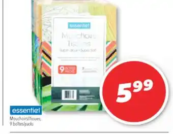 Familiprix essentiel Tissues, 9 packs offer